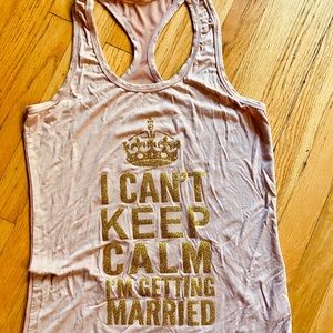 Getting Married tank top (blush pink gold letters)